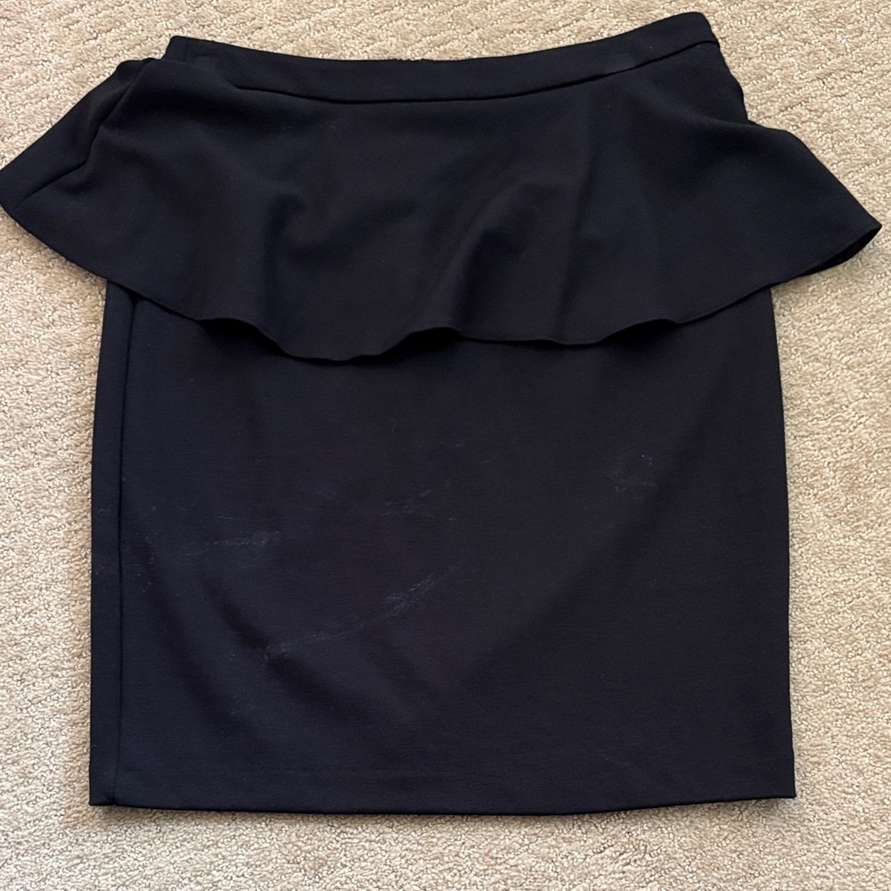 Cynthia Rowley Black Pencil Skirt with Ruffle
